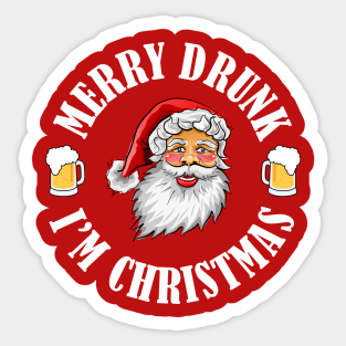 MERRY DRUNK I'M CHRISTMAS WV Sticker